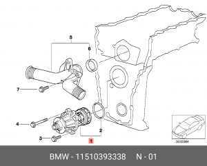 Насос - помпа системы охлаждения ДВС 11 51 0 393 338 BMW