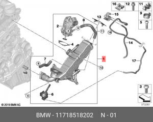 Радиатор рециркуляции ОГ 11 71 8 518 202 BMW
