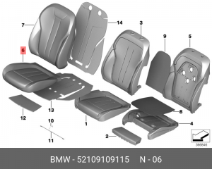 Обивка сиденья 52 10 9 109 115 BMW