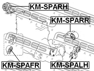 Подушка двигателя KM-SPAFR FEBEST