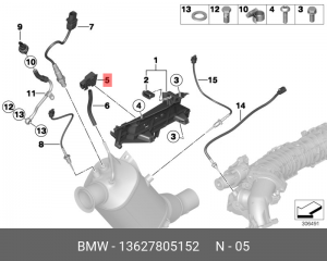 Датчик давления отработанных газов 13 62 7 805 152 BMW