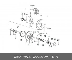 Подшипник ступицы колеса XAA32009X GREAT WALL