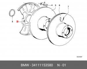 Защита дискового тормозного механизма 34 11 1 153 580 BMW
