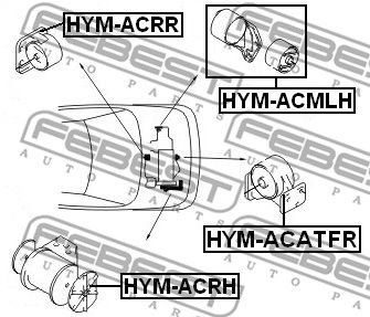 Подушка двигателя HYM-ACATFR FEBEST