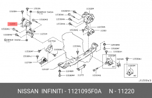 Подушка двигателя 11210-95F0A NISSAN