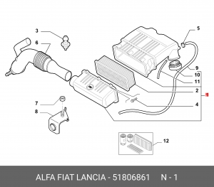 Корпус воздушного фильтра с фильтром 51806861 ALFA FIAT LANCIA