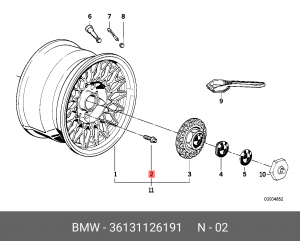 Болт - шпилька крепления колеса 36 13 1 126 191 BMW