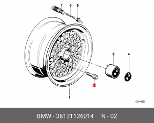 Болт - шпилька крепления колеса 36 13 1 126 014 BMW