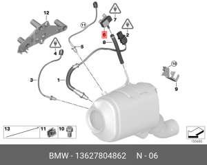 Датчик давления отработанных газов 13 62 7 804 862 BMW