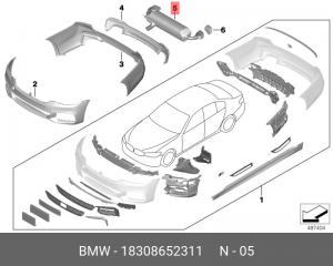 Глушитель - задняя часть системы ОГ 18 30 8 652 311 BMW