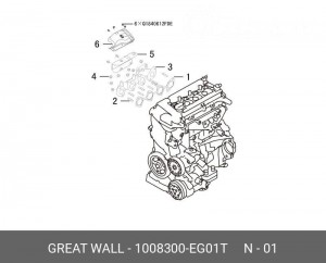 Прокладка выпускного коллектора 1008300-EG01T GREAT WALL
