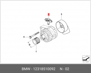 Реле регулятор напряжения генератора 12 31 8 510 092 BMW