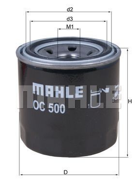 Фильтр масляный двигателя OC500 MAHLE KNECHT