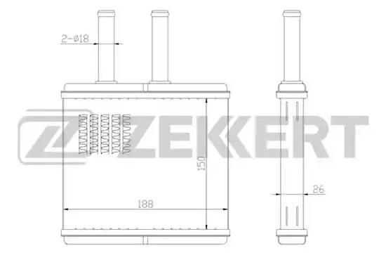 Радиатор отопителя MK-5012 ZEKKERT