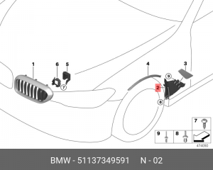 Воздуховод отопителя, кондиционирования салона 51 13 7 349 591 BMW
