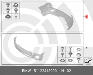 К-т доп.элементов заднего бампера 51 12 2 413 990 BMW