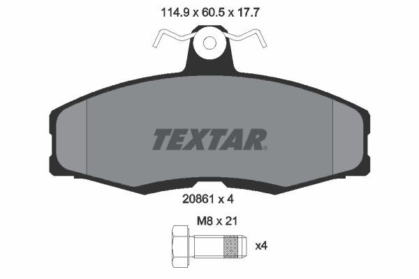 Колодки тормозные дисковые 2086105 TEXTAR