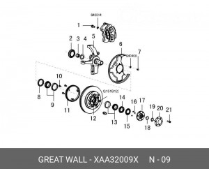 Подшипник ступицы колеса XAA32009X GREAT WALL
