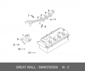 Провода высоковольтные системы зажигания (комплект) SMW250506 GREAT WALL