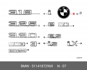 Эмблема 51 14 1 872 969 BMW