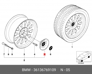Колпак декоративный колесного диска 36 13 6 769 109 BMW