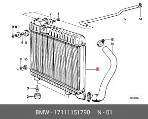Радиатор охлаждения ДВС 17 11 1 151 790 BMW