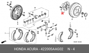 Подшипник ступицы колеса со ступицей (комплект) 42200-SAA-G02 HONDA
