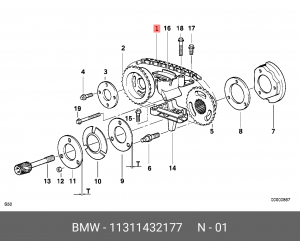 Цепь ГРМ - газораспределительного механизма 11 31 1 432 177 BMW