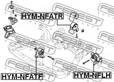 Подушка двигателя HYM-NFATF FEBEST