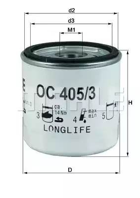 Фильтр масляный двигателя OC 405/3 MAHLE KNECHT