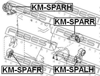 Подушка двигателя KM-SPALH FEBEST