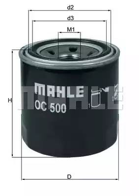 Фильтр масляный двигателя OC500 MAHLE KNECHT