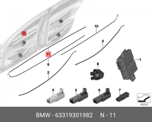 Оптоволоконный кабель правый передний 63 31 9 301 982 BMW