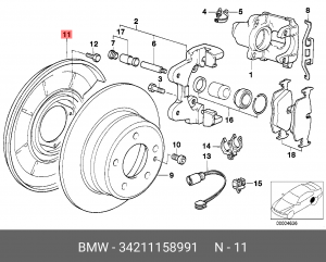 Защита дискового тормозного механизма 34 21 1 158 991 BMW