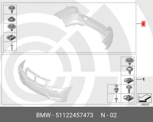 К-т доп.элементов заднего бампера 51 12 2 457 473 BMW