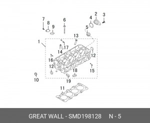 Прокладка свечного колодца SMD198128 GREAT WALL