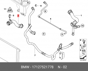 Патрубок системы охлаждения ДВС 17 12 7 521 778 BMW