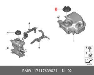 Крышка расширительного бачка системы охлаждения 17 11 7 639 021 BMW