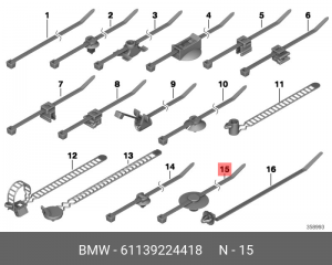 Штифт держателя провода 61 13 9 224 418 BMW