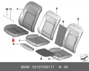 Обивка сиденья 52 10 7 350 171 BMW