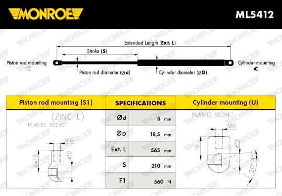 Амортизатор подвески R6523 MONROE