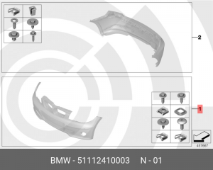 К-т доп.элементов переднего бампера 51 11 2 410 003 BMW