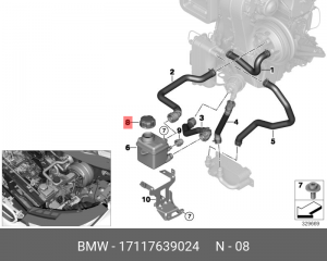 Крышка расширительного бачка системы охлаждения 17 11 7 639 024 BMW