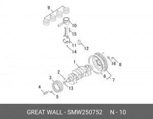 Поршень ДВС SMW250752 GREAT WALL