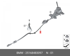 Механизм переключения передач 25 16 8 483 097 BMW