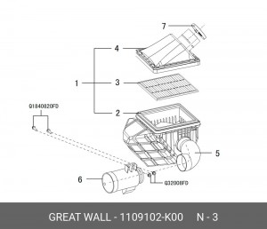 Фильтр воздушный 1109102-K00 GREAT WALL